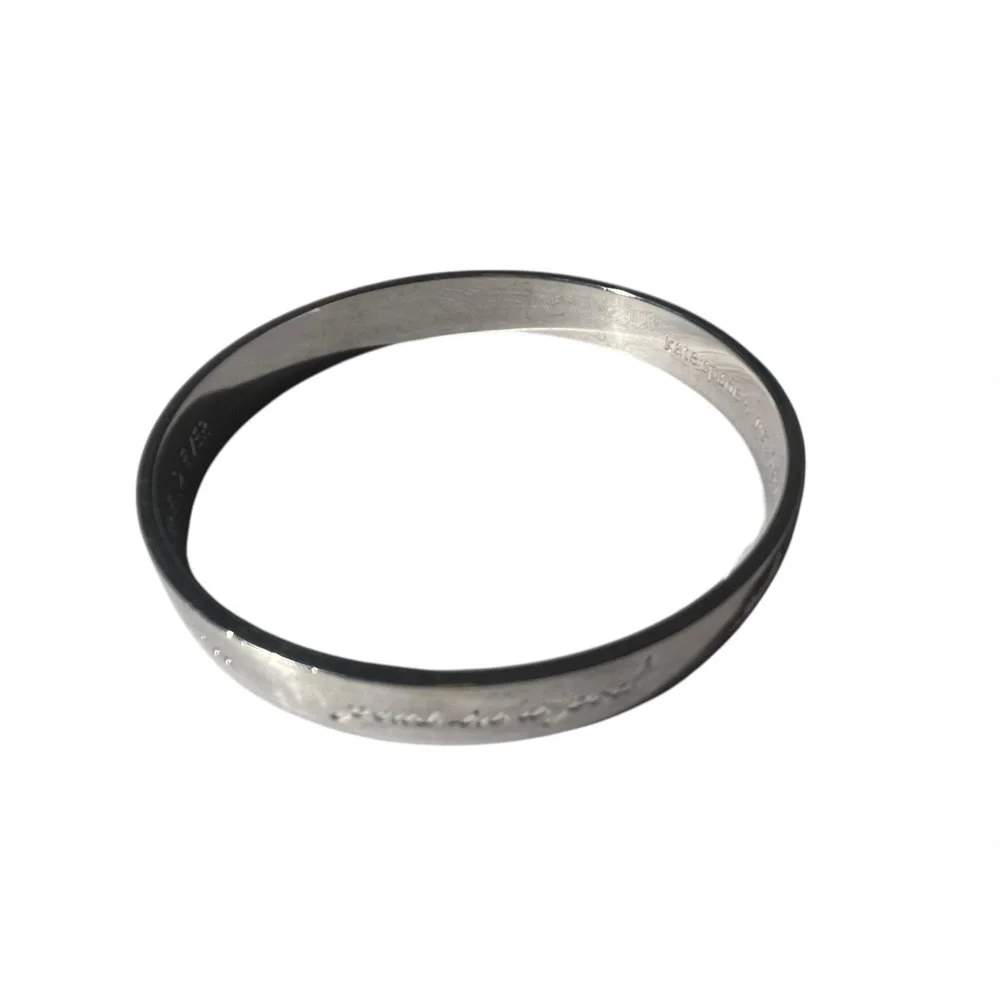 Authentic Kate Spade Best Friend Ever Idiom Bangle bracelet. Silver bride - Picture 5 of 11